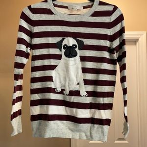 LOFT Pug Striped Sweater